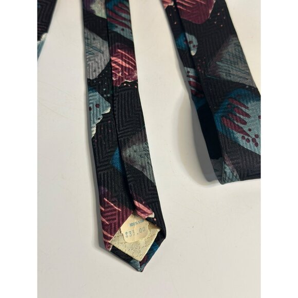 VTG Pcarlo Palazzi Paris Tie Geometric Pattern Italian Silk Necktie 3.75" Access - Picture 5 of 6